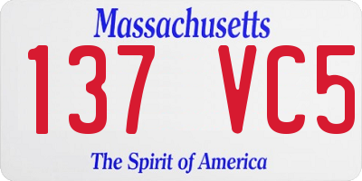 MA license plate 137VC5