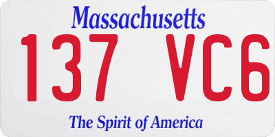 MA license plate 137VC6