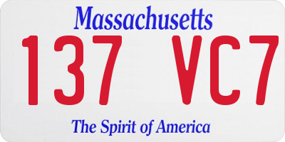 MA license plate 137VC7