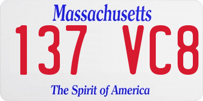 MA license plate 137VC8