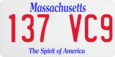 MA license plate 137VC9