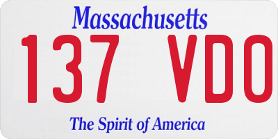 MA license plate 137VD0