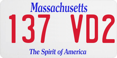 MA license plate 137VD2
