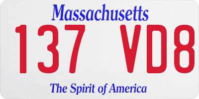 MA license plate 137VD8
