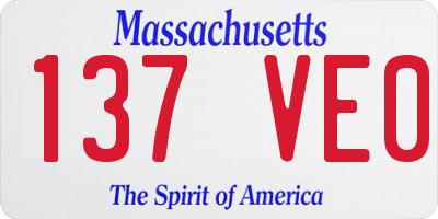 MA license plate 137VE0
