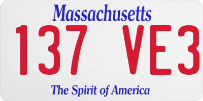 MA license plate 137VE3