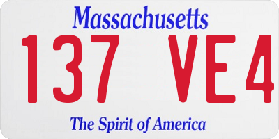 MA license plate 137VE4