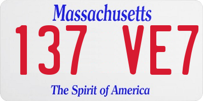 MA license plate 137VE7