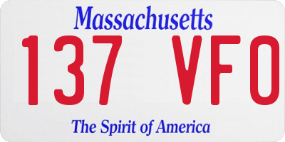 MA license plate 137VF0