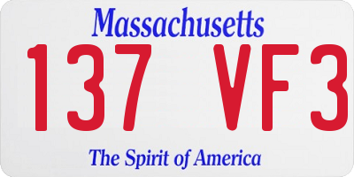 MA license plate 137VF3