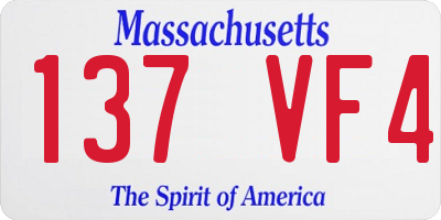 MA license plate 137VF4