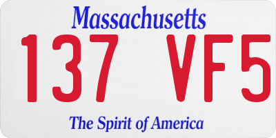 MA license plate 137VF5