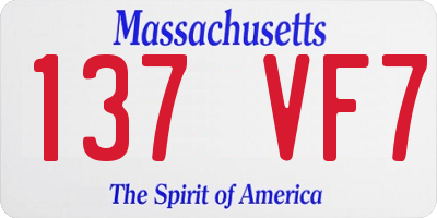 MA license plate 137VF7