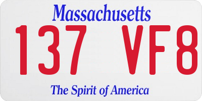 MA license plate 137VF8