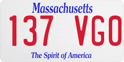 MA license plate 137VG0