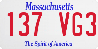MA license plate 137VG3