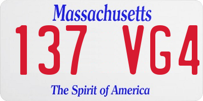 MA license plate 137VG4