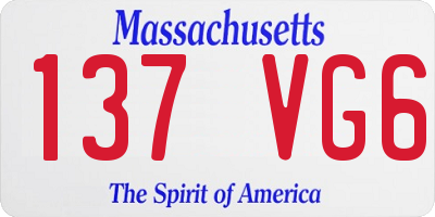 MA license plate 137VG6