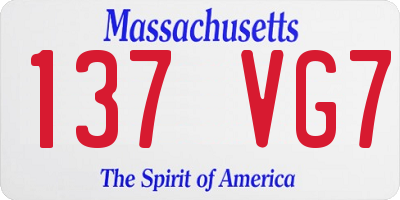 MA license plate 137VG7