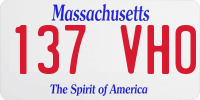 MA license plate 137VH0