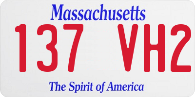 MA license plate 137VH2