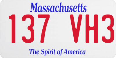 MA license plate 137VH3