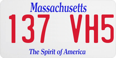 MA license plate 137VH5