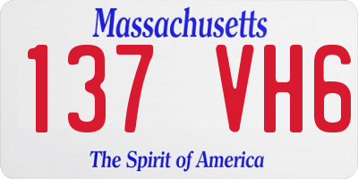 MA license plate 137VH6