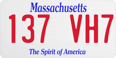 MA license plate 137VH7