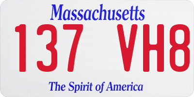MA license plate 137VH8