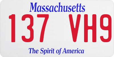 MA license plate 137VH9