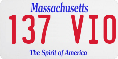 MA license plate 137VI0