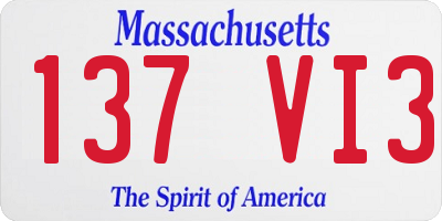 MA license plate 137VI3