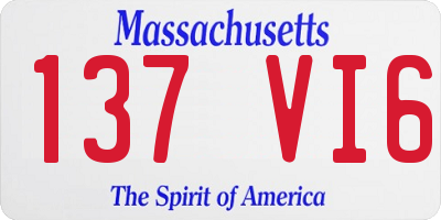 MA license plate 137VI6