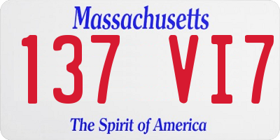 MA license plate 137VI7