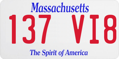 MA license plate 137VI8