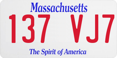 MA license plate 137VJ7