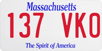 MA license plate 137VK0