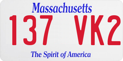 MA license plate 137VK2