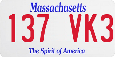 MA license plate 137VK3