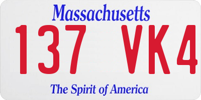 MA license plate 137VK4