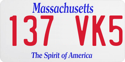 MA license plate 137VK5