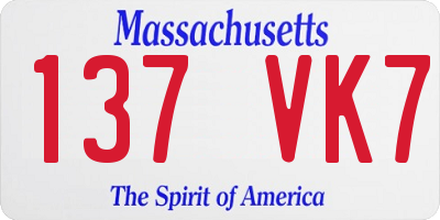 MA license plate 137VK7