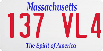MA license plate 137VL4