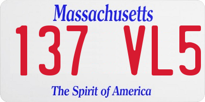 MA license plate 137VL5