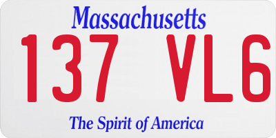 MA license plate 137VL6