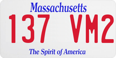 MA license plate 137VM2