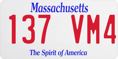 MA license plate 137VM4