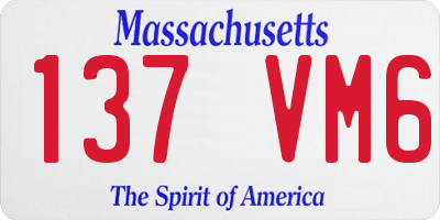 MA license plate 137VM6