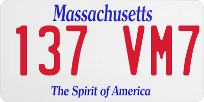 MA license plate 137VM7